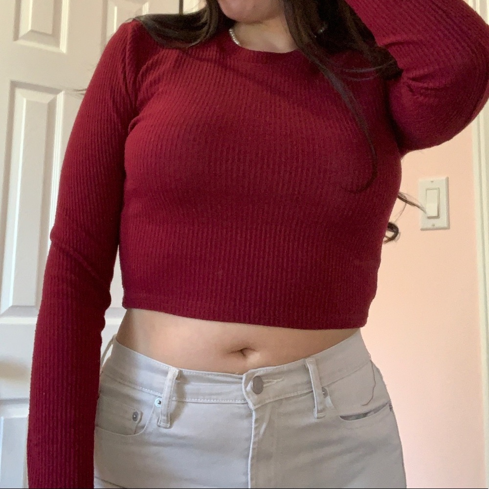 Burgundy crop top